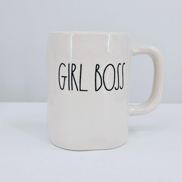 Rae Dunn Mug Large Letter LL GIRL BOSS Cream Black Coffee Tea Cocoa Cup 16oz Big - Picture 1 of 10